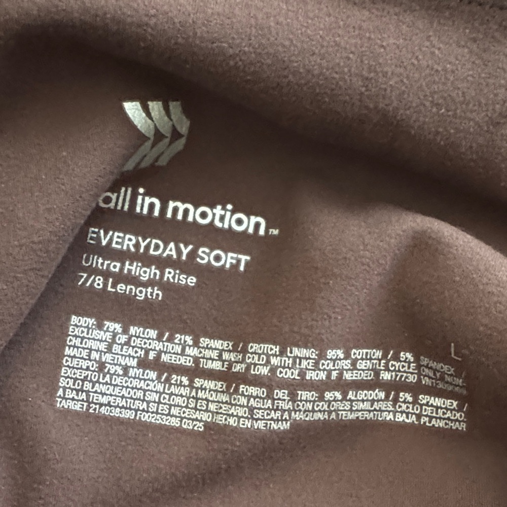 All in motion everyday soft 7/8 length legging Brown Leggings size L - Picture 7 of 7